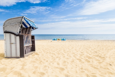 Strandkorb im Urlaub